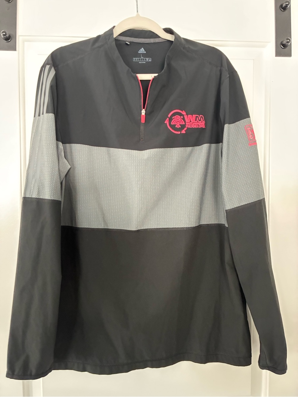 Adidas Men's Black Waste Management Open TPC Quarter-Zip Performance Pullover